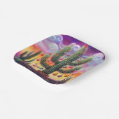 Kerstmis in de woestijn Zuidwest Saguaro Cactus Papieren Bordje (Gebogen)