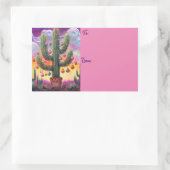 Kerstmis in de woestijn Zuidwest Saguaro Cactus Rechthoekige Sticker (Tas)