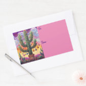 Kerstmis in de woestijn Zuidwest Saguaro Cactus Rechthoekige Sticker (Envelop)