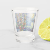 Kerstmis in de woestijn Zuidwest Saguaro Cactus Shot Glas (Achterkant)