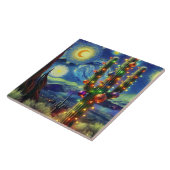 Kerstmis in de woestijn Zuidwest Saguaro Cactus Tegeltje (Zijkant)