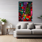 Kerstmis in de woonkamer | AI Art Poster
