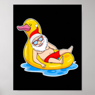 Kerstmis in de zomer In juli Tropische kerstman bi Poster