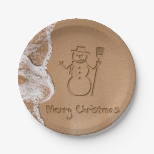 Kerstmis in de zomer papieren bordje (Voorkant)