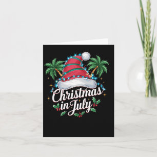 Kerstmis in de zomer Sinterklaashoed en palmbomen Kaart