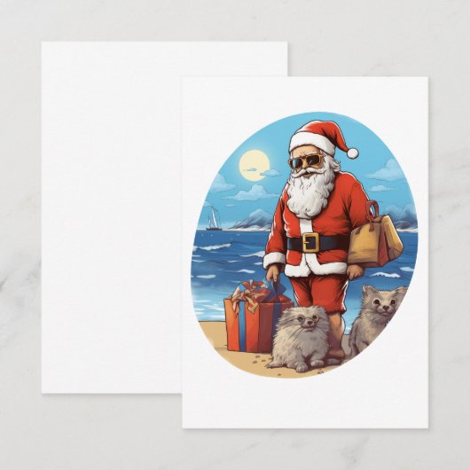 Kerstmis in de zomervakantie bedankkaart (Voorkant / Achterkant)