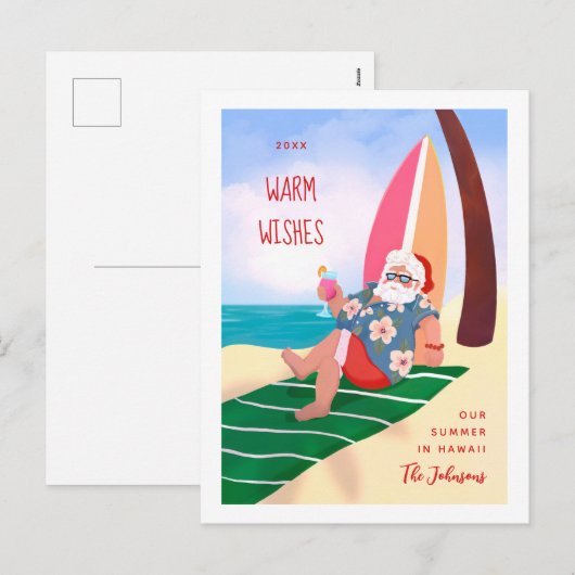 Kerstmis in de zomervakantie feestdagenkaart (Voorkant / Achterkant)