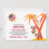 KERSTMIS IN DE ZOMERVAKANTIE USA Party Kaart (Voorkant)