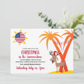 KERSTMIS IN DE ZOMERVAKANTIE USA Party Kaart (Staand voorkant)