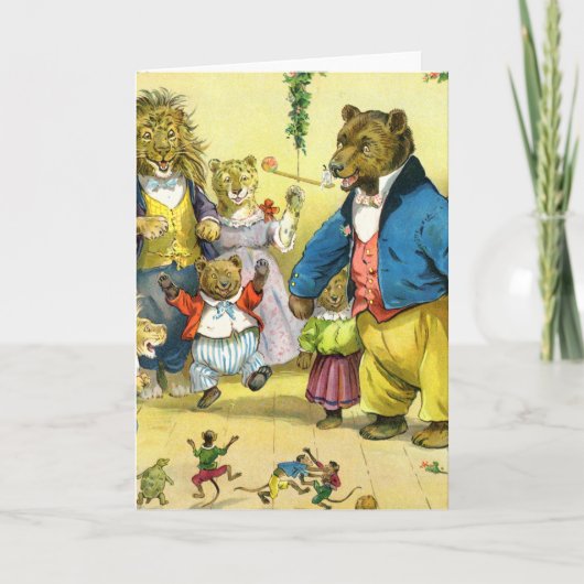 Kerstmis in dierenland feestdagen kaart (Voorkant)