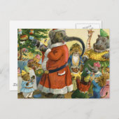 Kerstmis in dierenland feestdagenkaart (Voorkant / Achterkant)