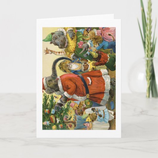 Kerstmis in Dierlijk Land Feestdagen Kaart (Voorkant)