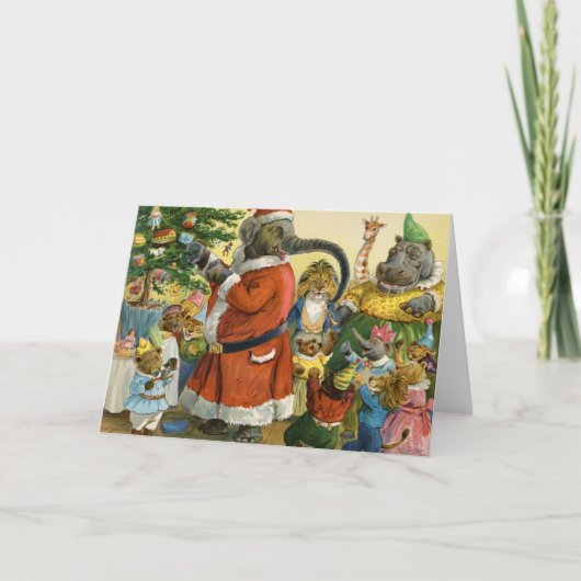 Kerstmis in Dierlijk Land Feestdagen Kaart (Voorkant)