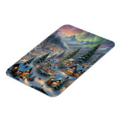 Kerstmis in een bergdorp, poollichten, magneet (Linkerzijde)