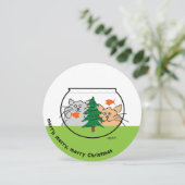 Kerstmis in een Kaart van de Vissenkast (Staand voorkant)