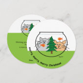 Kerstmis in een Kaart van de Vissenkast (Voorkant / Achterkant)