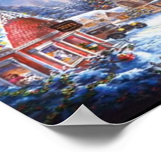 Kerstmis in een kleine stad poster (Hoek)