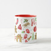 Kerstmis in een mok met kersttekeningen (Midden)