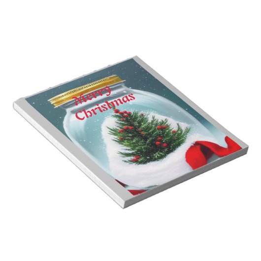 Kerstmis in een pot. notitieblok (Schuin)