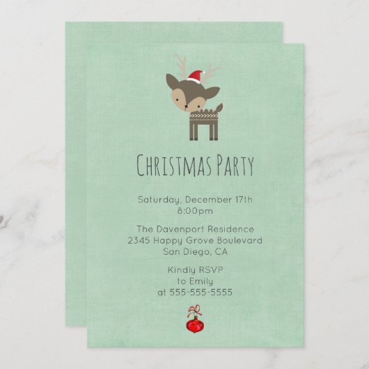 Kerstmis in een Rode Kerstfeestdag Kaart (Voorkant / Achterkant)