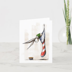 Kerstmis in een Stocking met een Mince Pie Feestdagen Kaart