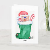 Kerstmis in een stopkaart feestdagen kaart (Achterkant)