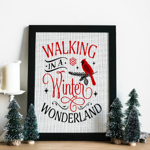 Kerstmis in een winterland poster