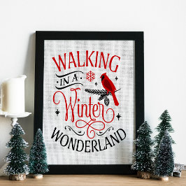 Kerstmis in een winterland poster