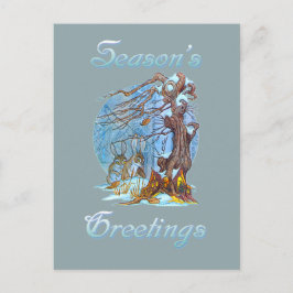 Kerstmis in Elf Hall Feestdagenkaart