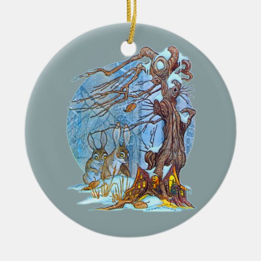 Kerstmis in Elf Hall Keramisch Ornament (Voorkant)