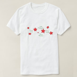 Kerstmis in elke taal aangepaste tekst t-shirt