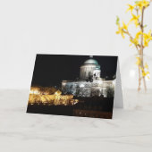 Kerstmis in Esztergom Hongarije blanco kaart (Gele Bloem)