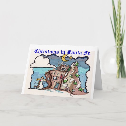 Kerstmis in Fe van de Kerstman Feestdagen Kaart (Voorkant)