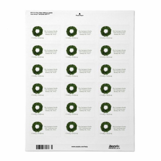 Kerstmis in feestdagen etiket (Full Sheet)