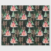 Kerstmis in feestdagen  woningen cadeaupapier (Vlak)