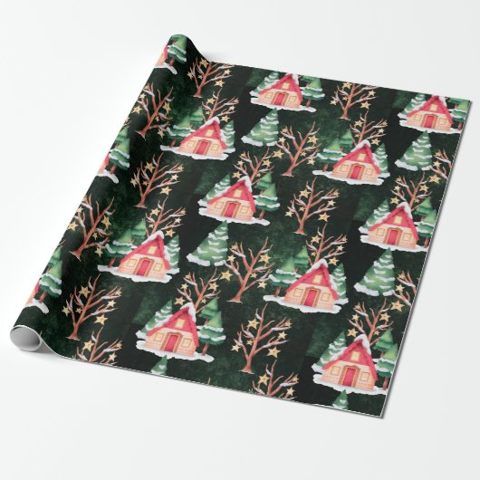 Kerstmis in feestdagen  woningen cadeaupapier (Uitgerold)