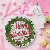 Kerstmis, in feestkleuren papieren bordje (Feest)