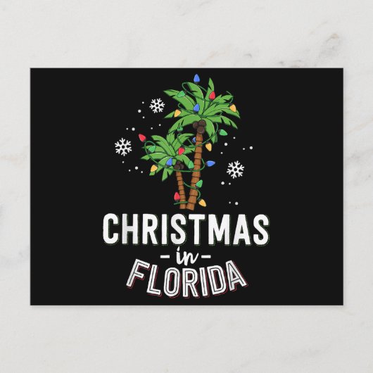 Kerstmis in Florida decimeert de palmboomfamilie v Briefkaart (Voorkant)