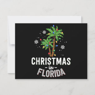 Kerstmis in Florida decimeert de palmboomfamilie v Feestdagenkaart