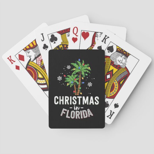 Kerstmis in Florida decimeert de palmboomfamilie v Pokerkaarten (Achterkant)