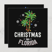 Kerstmis in Florida decimeert de palmboomfamilie v Save The Date (Voorkant / Achterkant)