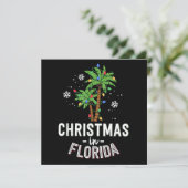 Kerstmis in Florida decimeert de palmboomfamilie v Save The Date (Staand voorkant)