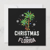 Kerstmis in Florida decimeert de palmboomfamilie v Save The Date (Achterkant)
