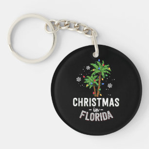 Kerstmis in Florida decimeert de palmboomfamilie v Sleutelhanger
