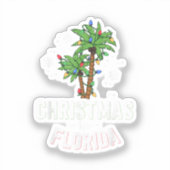 Kerstmis in Florida decimeert de palmboomfamilie v Sticker (Voorkant)