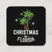 Kerstmis in Florida decimeert de palmboomfamilie v Vierkante Visitekaartje (Voorkant)