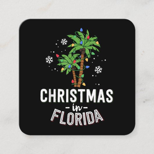 Kerstmis in Florida decimeert de palmboomfamilie v Vierkante Visitekaartje (Voorkant)
