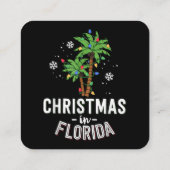 Kerstmis in Florida decimeert de palmboomfamilie v Vierkante Visitekaartje (Achterkant)