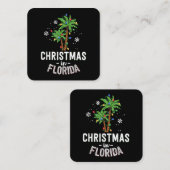 Kerstmis in Florida decimeert de palmboomfamilie v Vierkante Visitekaartje (Voorkant / Achterkant)