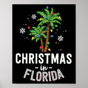 Kerstmis in Florida Deck The Palm Trees Gezinsvaka Poster